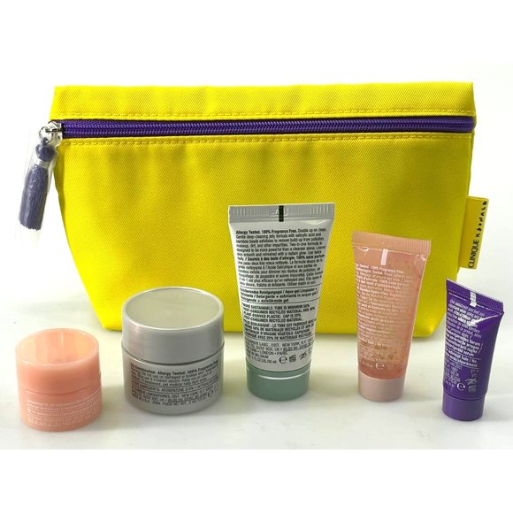 NWOT Clinique Face Care Bundle With Donald x Clinique Cosmetic Bag - Picture 2 of 6